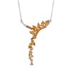 Thumbnail Image 1 of Previously Owned - Pear-Shaped and Round Madeira Citrine and Citrine Curved Cluster "Y" Necklace in Sterling Silver