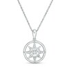 Thumbnail Image 1 of Previously Owned - 1/20 CT. T.W. Diamond Compass Pendant in Sterling Silver