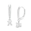 Thumbnail Image 1 of Previously Owned - 1/2 CT. T.W. Princess-Cut Diamond Solitaire Leverback Earrings in 14K White Gold (I/VS2)