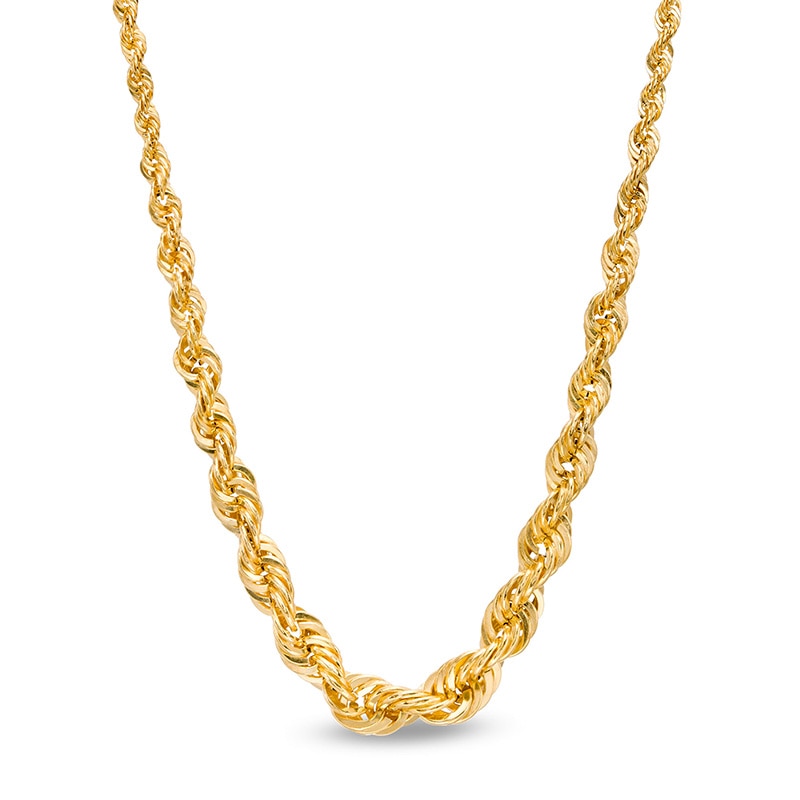 Main Image 1 of Previously Owned - Graduated Rope Chain Necklace in 14K Gold - 18"