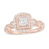 Thumbnail Image 1 of Previously Owned - 7/8 CT. T.W. Princess-Cut Diamond Frame Art Deco Vintage-Style Engagement Ring in 10K Rose Gold