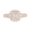 Thumbnail Image 4 of Previously Owned - 7/8 CT. T.W. Princess-Cut Diamond Frame Art Deco Vintage-Style Engagement Ring in 10K Rose Gold