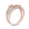 Thumbnail Image 3 of Previously Owned - 1/6 CT. T.W. Diamond Butterfly and Leaf Multi-Row Wrap Ring in 10K Rose Gold