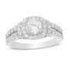 Thumbnail Image 0 of Previously Owned - 1-1/2 CT. T.W. Diamond Cushion Frame Collar Engagement Ring in 14K White Gold