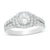 Thumbnail Image 1 of Previously Owned - 1-1/2 CT. T.W. Diamond Cushion Frame Collar Engagement Ring in 14K White Gold