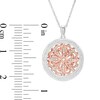 Thumbnail Image 4 of Previously Owned - 1/4 CT. T.W. Diamond Ornate Flower Locket in Sterling Silver and 10K Rose Gold