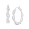 Thumbnail Image 0 of Previously Owned - 1/4 CT. T.W. Diamond Twist Hoop Earring in 10K White Gold