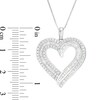 Thumbnail Image 3 of Previously Owned - 1 CT. T.W. Baguette and Round Diamond Double Row Heart Pendant in 10K White Gold