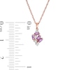 Thumbnail Image 3 of Previously Owned - Baguette-Cut Amethyst and Diamond Accent Cluster Pendant in 10K Rose Gold