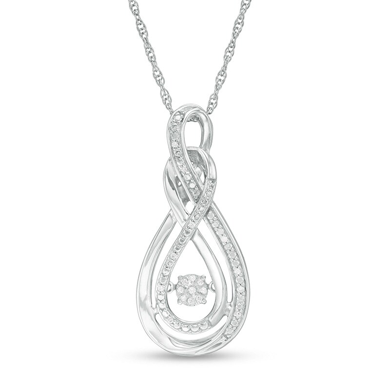 Main Image 1 of Previously Owned - 1/20 CT. T.W. Double Infinity Loop Pendant in Sterling Silver