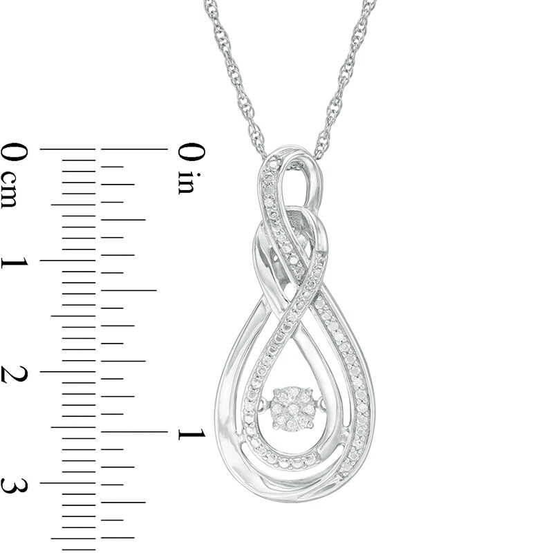 Main Image 3 of Previously Owned - 1/20 CT. T.W. Double Infinity Loop Pendant in Sterling Silver