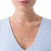 Thumbnail Image 2 of Previously Owned - 1/5 CT. T.W. Baguette and Round Diamond Circle Pendant in 10K White Gold