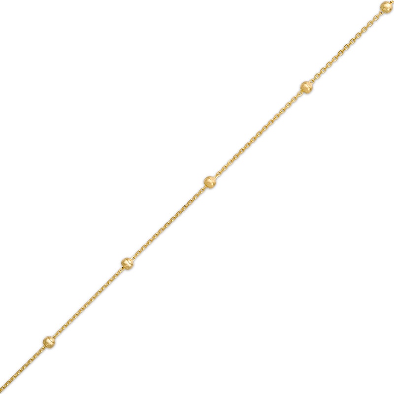 Main Image 1 of Previously Owned - 2.0mm Diamond-Cut Bead Station Bracelet in 14K Gold - 7.5"