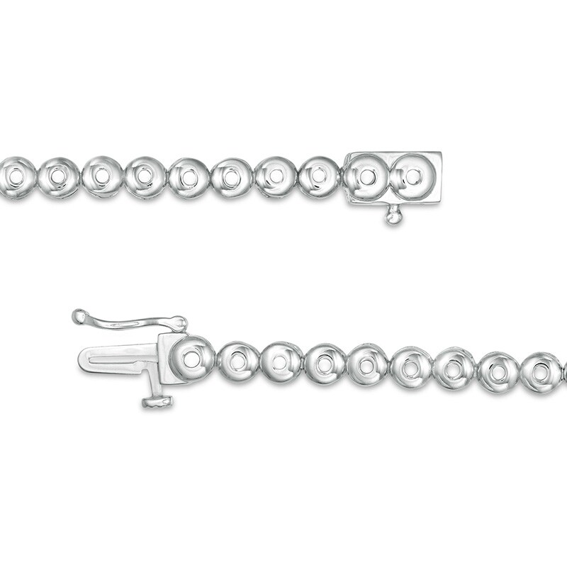 Main Image 3 of Previously Owned - 1/3 CT. T.W. Composite Diamond Graduated Tennis Necklace in Sterling Silver