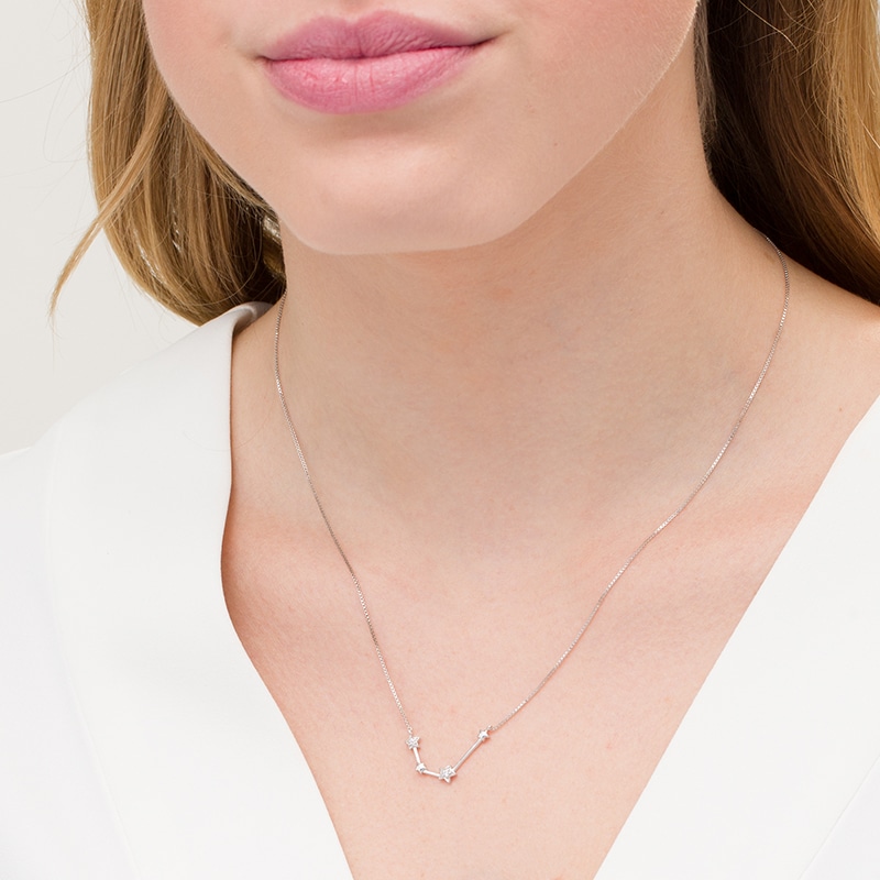 Main Image 2 of Previously Owned - Diamond Accent Aquarius Constellation Necklace in Sterling Silver