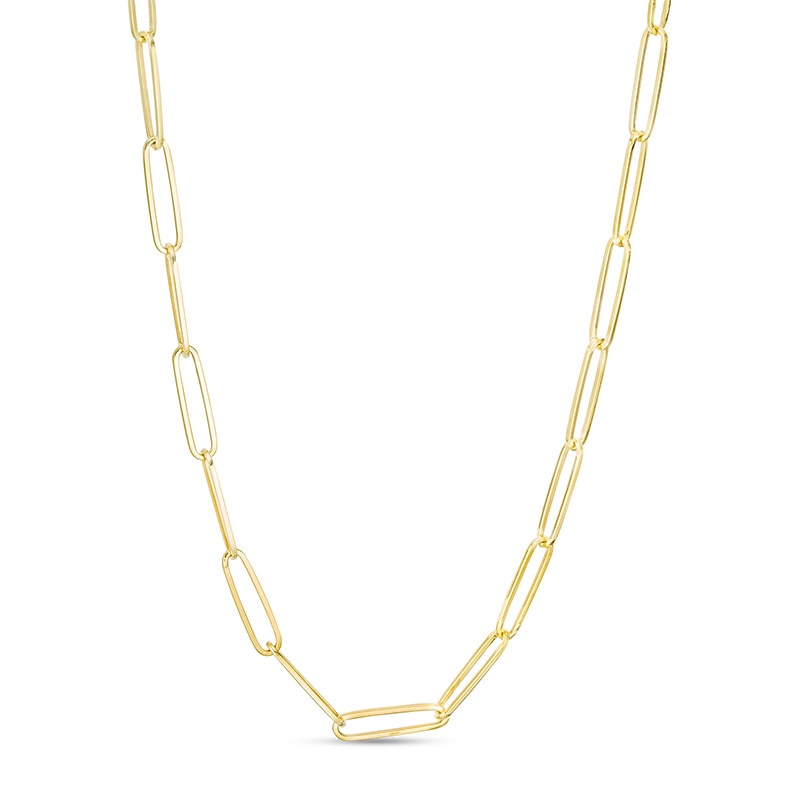 Main Image 1 of Previously Owned - 2.6mm Elongated Link Chain Necklace in Solid 14K Gold - 24"