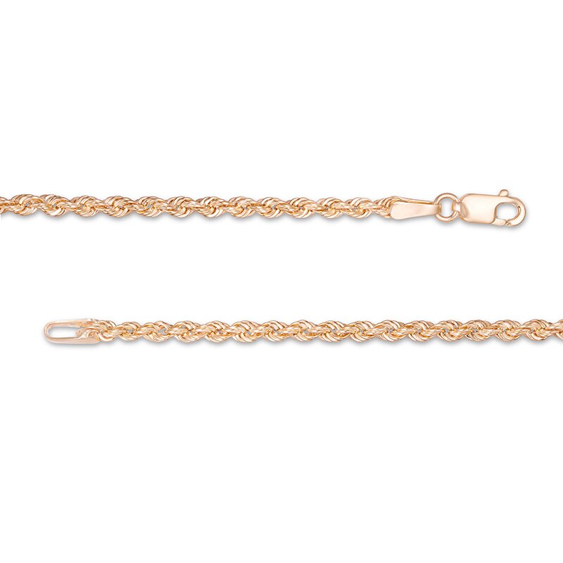 Main Image 3 of Previously Owned - 2.3mm Rope Chain Necklace in Hollow 14K Rose Gold - 20"