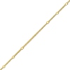Thumbnail Image 1 of Previously Owned - 025 Gauge Cube Trio Saturn Chain Anklet in Solid 14K Gold - 10"