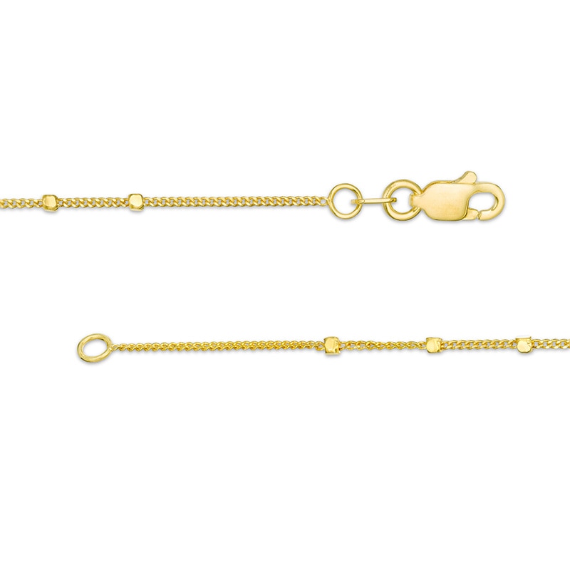 Main Image 3 of Previously Owned - 025 Gauge Cube Trio Saturn Chain Anklet in Solid 14K Gold - 10"