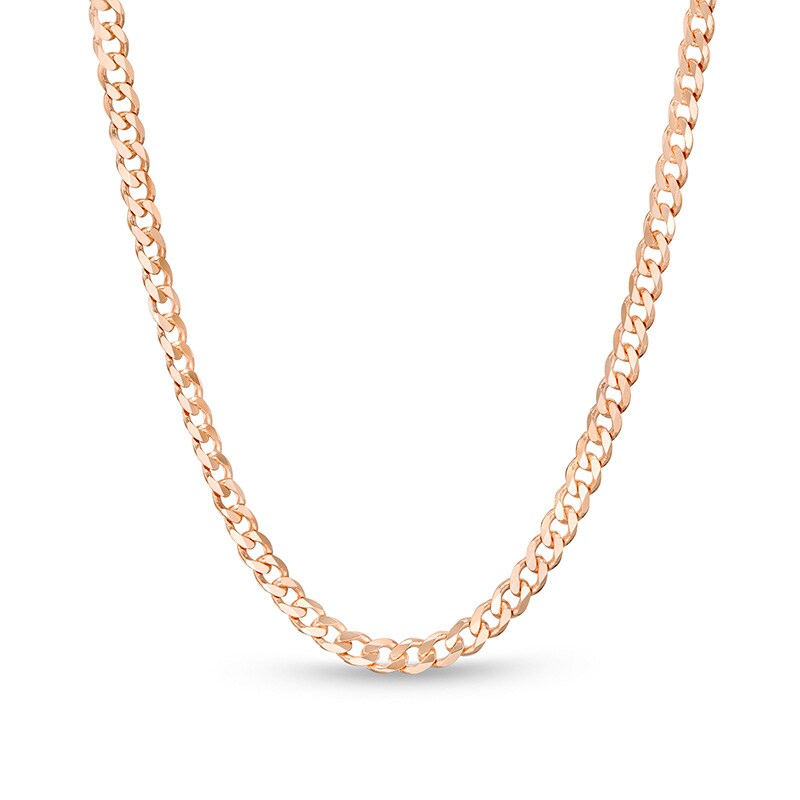 Main Image 1 of Previously Owned - 2.7mm Curb Chain Necklace in Solid 14K Rose Gold - 18"