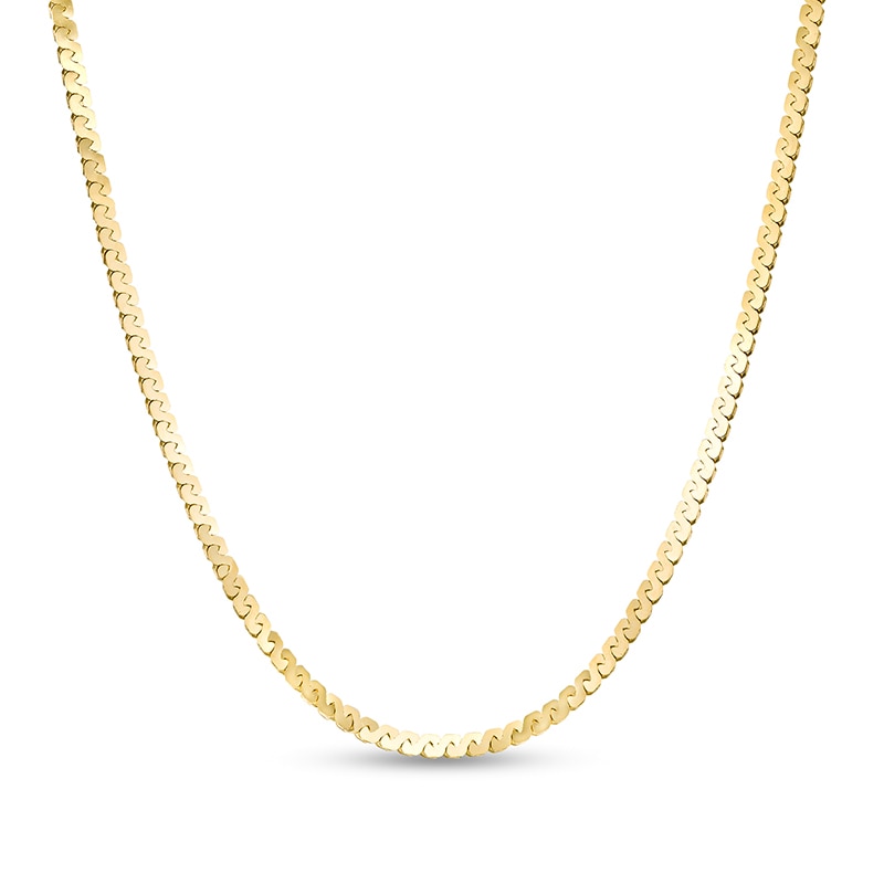 Main Image 1 of Previously Owned - 2.07mm Serpentine Chain Necklace in Solid 14K Gold - 16"