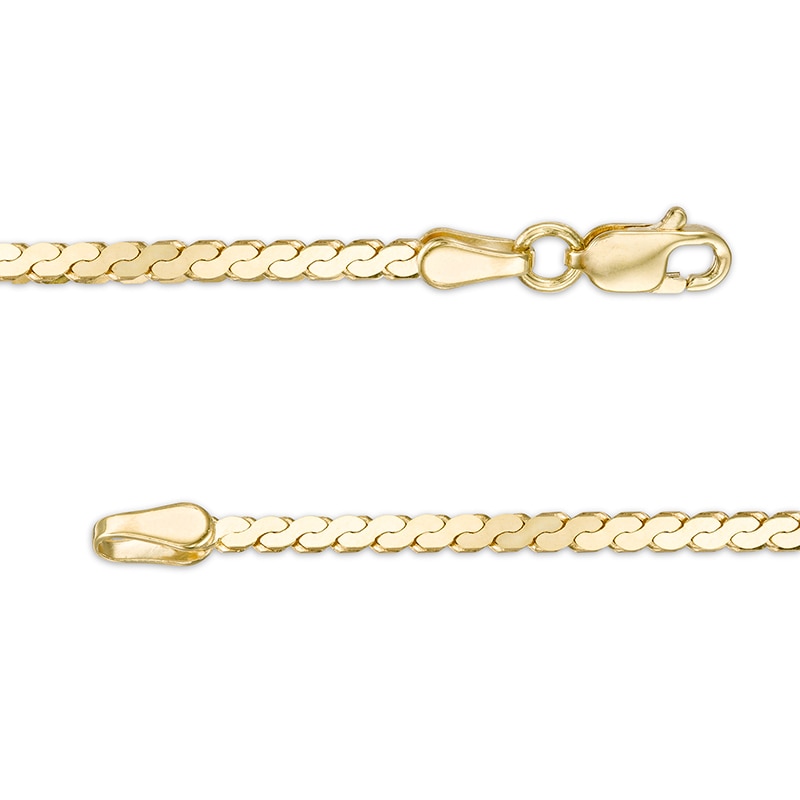 Main Image 3 of Previously Owned - 2.07mm Serpentine Chain Necklace in Solid 14K Gold - 16"