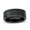 Thumbnail Image 1 of Previously Owned - 8.0mm Brushed Inlay Wedding Band in Tungsten with Black IP