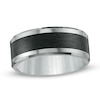 Thumbnail Image 1 of Previously Owned - 9.0mm Wedding Band in Tungsten with Brushed Black Ceramic Inlay