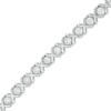 Thumbnail Image 1 of Previously Owned - 1/10 CT. T.W. Diamond "XO" Bracelet in Sterling Silver - 7.25"