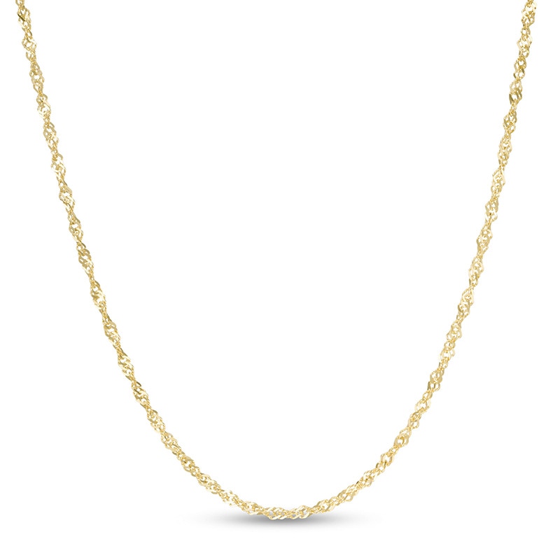 Main Image 1 of Previously Owned - 1.5mm Singapore Chain Necklace in 10K Gold - 20"