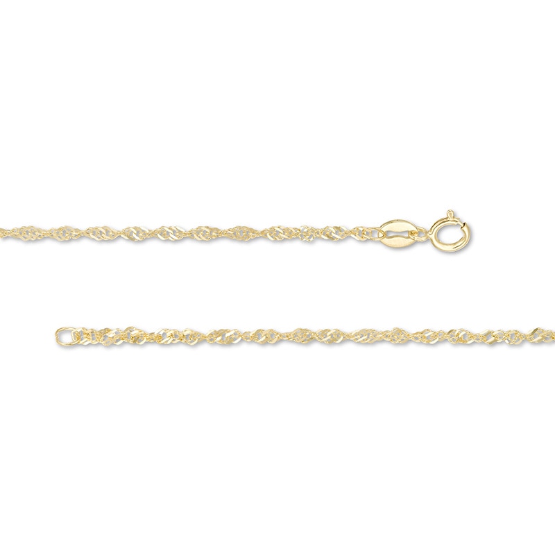Main Image 2 of Previously Owned - 1.5mm Singapore Chain Necklace in 10K Gold - 20"