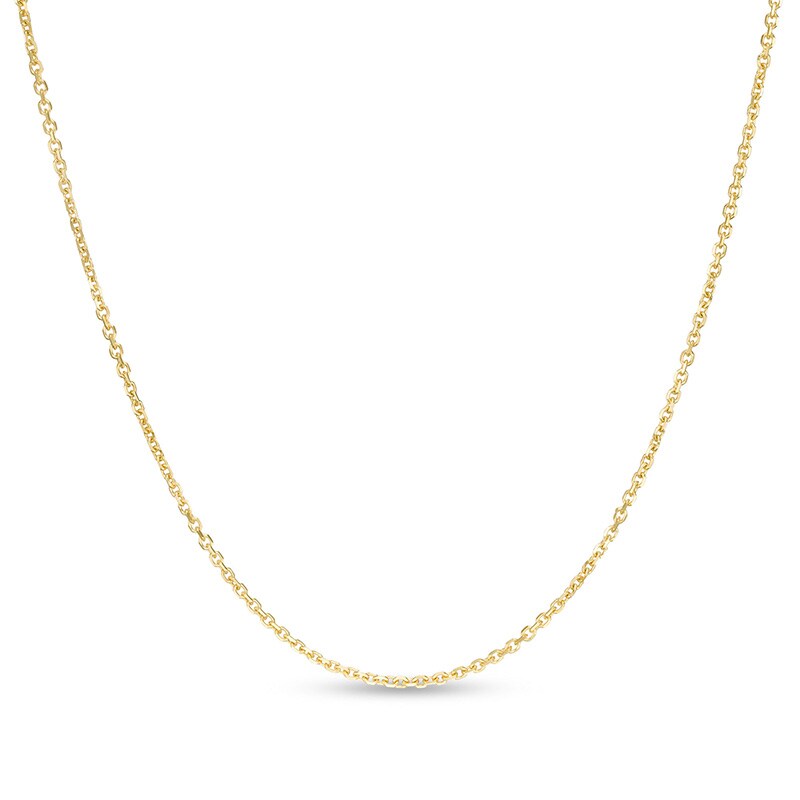 Main Image 1 of Previously Owned - 1.1mm Cable Chain Necklace in Hollow 10K Gold - 16"