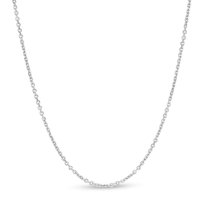 Main Image 1 of Previously Owned - 1.1mm Cable Chain Necklace in Hollow 10K White Gold - 18"