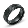 Thumbnail Image 3 of Previously Owned - Men's 8.0mm Hammered Groove Wedding Band in Black IP Tantalum