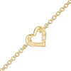 Thumbnail Image 1 of Previously Owned - Lab-Created White Sapphire Hearts Station Anklet in Sterling Silver with 18K Gold Plate - 9.0"