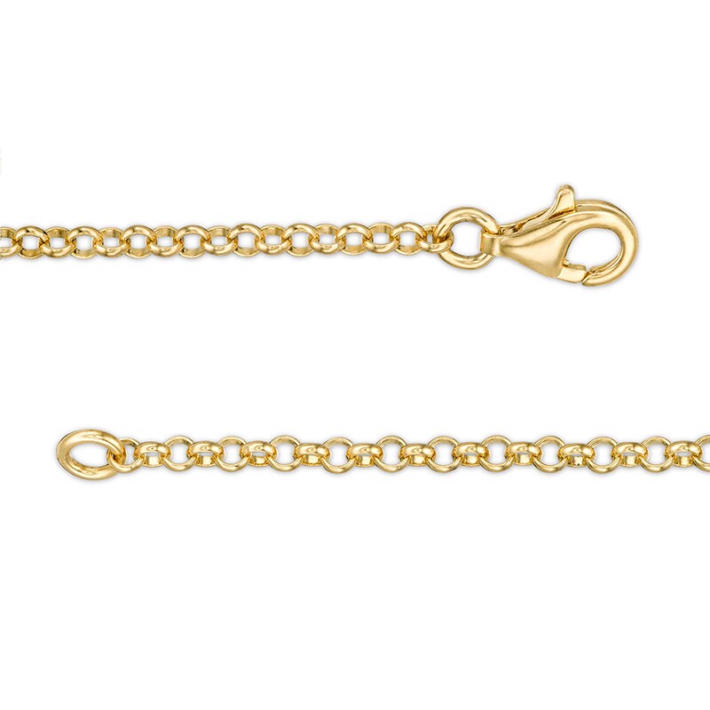 Main Image 2 of Previously Owned - Lab-Created White Sapphire Hearts Station Anklet in Sterling Silver with 18K Gold Plate - 9.0"