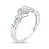 Thumbnail Image 3 of Previously Owned - 1/8 CT. T.W. Diamond Heart Frame Filigree Vintage-Style Promise Ring in Sterling Silver