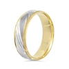 Thumbnail Image 3 of Previously Owned - 6.0mm Comfort-Fit Slant Diamond-Cut Wedding Band in 14K Two-Tone Gold