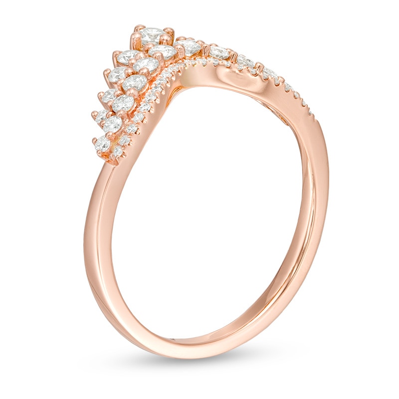 Main Image 3 of Previously Owned - 3/8 CT. T.W. Diamond Tiara Contour Anniversary Band in 14K Rose Gold