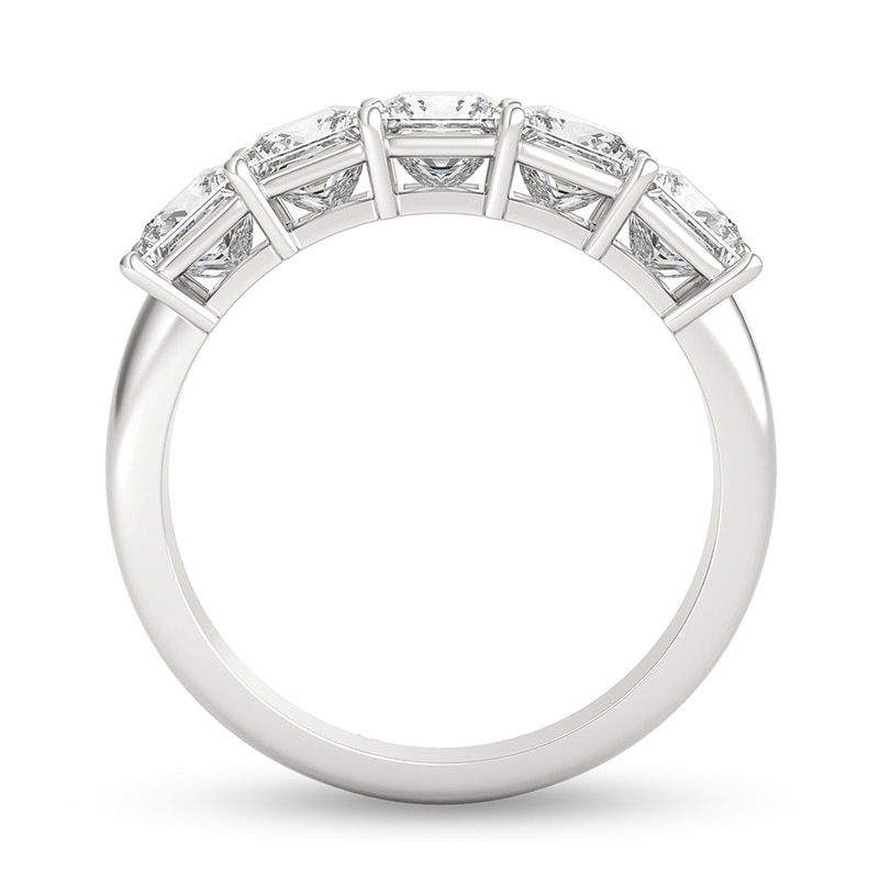 Main Image 3 of Previously Owned - 2 CT. T.W. Princess-Cut Diamond Five Stone Anniversary Band in Platinum