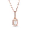 Thumbnail Image 1 of Previously Owned - 1/2 CT. T.W. Emerald-Cut Diamond Frame Pendant in 14K Rose Gold
