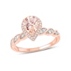 Thumbnail Image 1 of Previously Owned - Pear-Shaped Morganite and 1/5 CT. T.W. Diamond Frame Twist Shank Ring in 10K Rose Gold