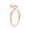 Thumbnail Image 2 of Previously Owned - Pear-Shaped Morganite and 1/5 CT. T.W. Diamond Frame Twist Shank Ring in 10K Rose Gold