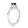 Thumbnail Image 2 of Previously Owned - Pear-Shaped Blue Lab-Created Sapphire and 1/10 CT. T.W. Diamond Engagement Ring in Sterling Silver