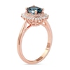 Thumbnail Image 2 of Previously Owned - Oval London Blue Topaz and 1/4 CT. T.W. Diamond Double Frame Ring in 10K Rose Gold