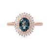 Thumbnail Image 3 of Previously Owned - Oval London Blue Topaz and 1/4 CT. T.W. Diamond Double Frame Ring in 10K Rose Gold