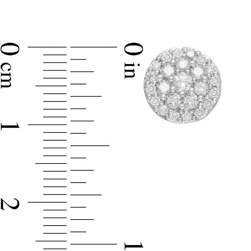 Main Image 3 of Previously Owned - 1 CT. T.W. Composite Diamond Circle Stud Earrings in 10K Gold