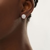 Thumbnail Image 2 of Previously Owned - 1 CT. T.W. Composite Diamond Circle Stud Earrings in 10K Rose Gold