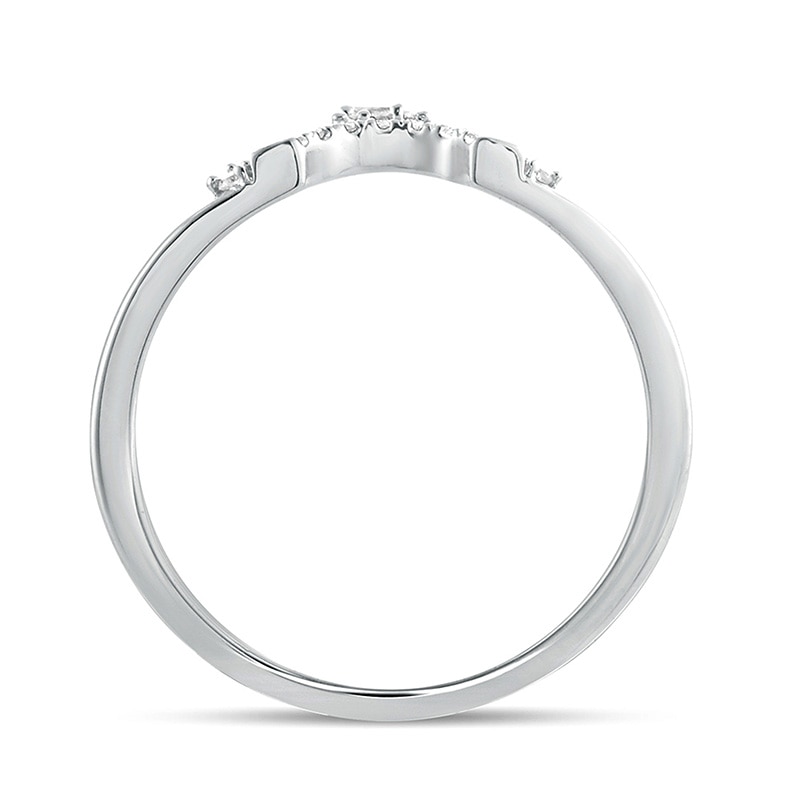 Main Image 4 of Previously Owned - 1/6 CT. T.W. Baguette and Round Diamond Contour Wedding Band in 10K White Gold
