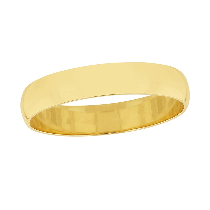 Main Image 1 of Previously Owned - 4.0mm Half-Round Engravable Wedding Band in 10K White, Yellow or Rose Gold (1 Line)